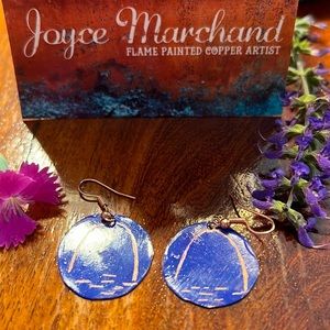 St. Louis arch earrings and cobalt blue